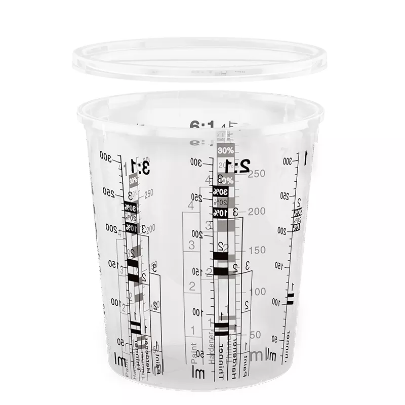 385ml pp cupán measctha péint ghluaisteáin le clúdach